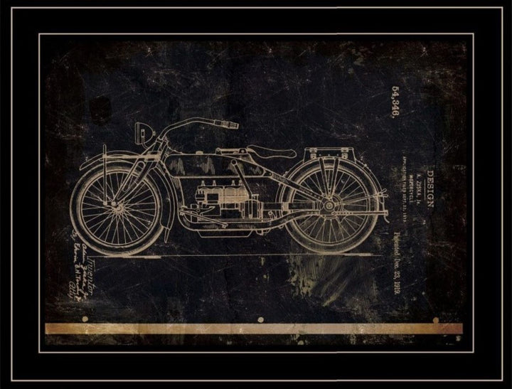 Motor Bike Patent I 2 Black Framed Print Wall Art