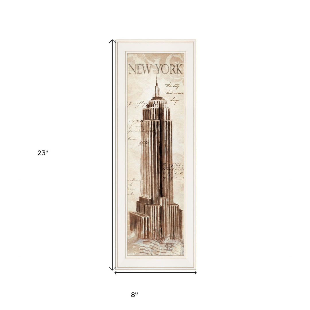 New York Panel 1 White Framed Print Wall Art