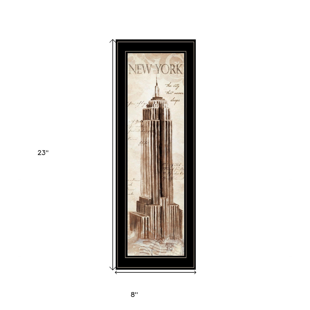 New York Panel 2 Black Framed Print Wall Art