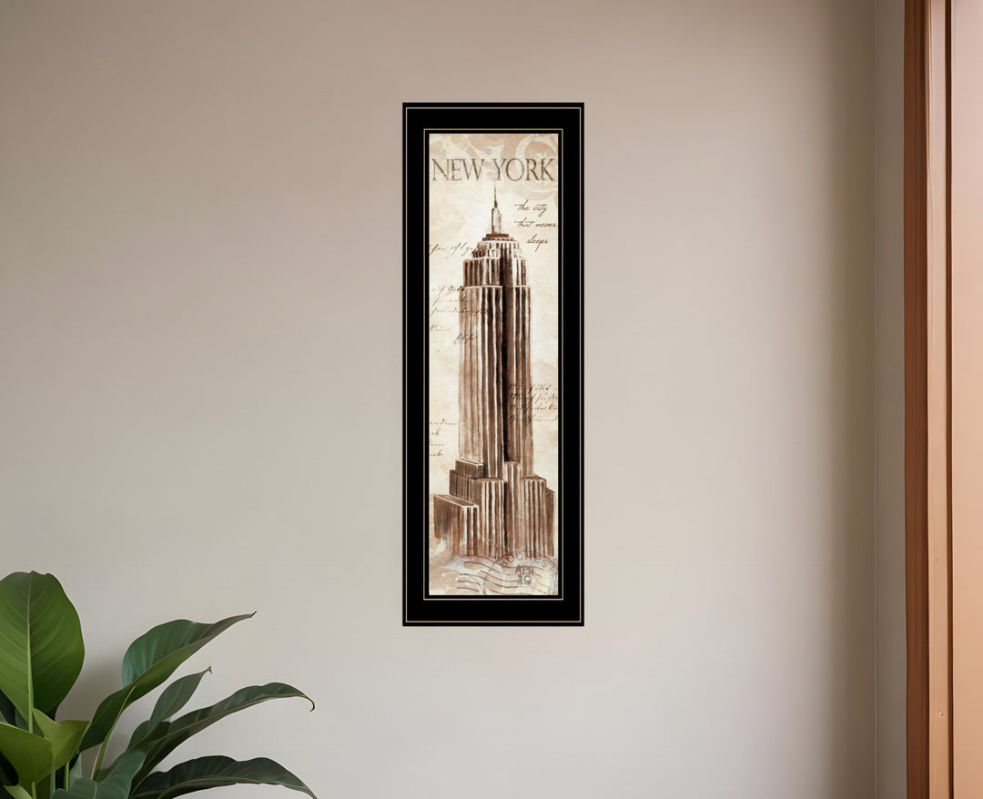 New York Panel 2 Black Framed Print Wall Art