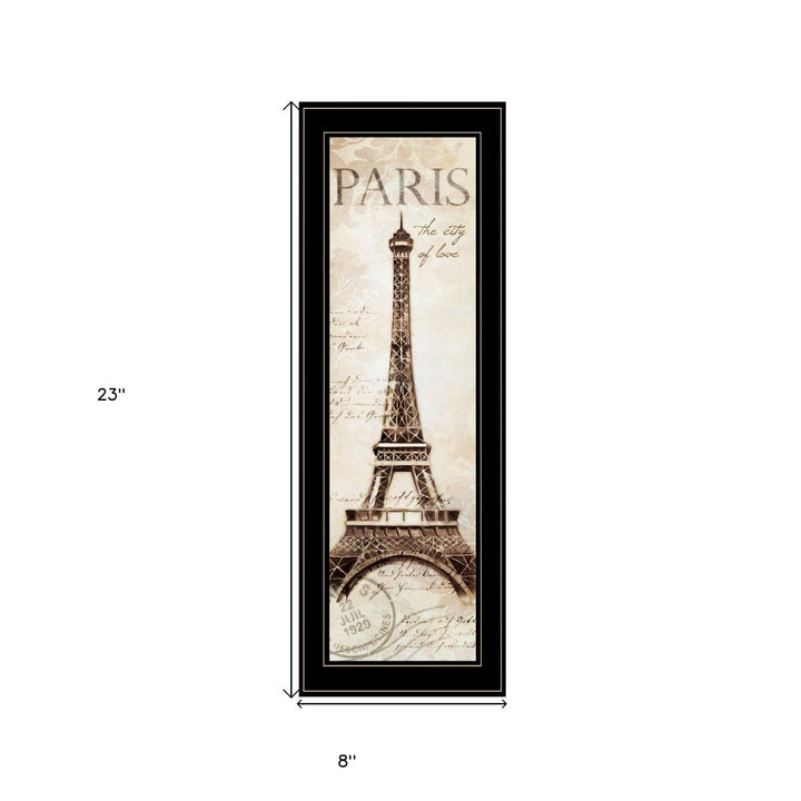 Paris Panel 2 Black Framed Print Wall Art