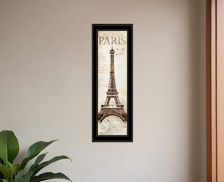 Paris Panel 2 Black Framed Print Wall Art