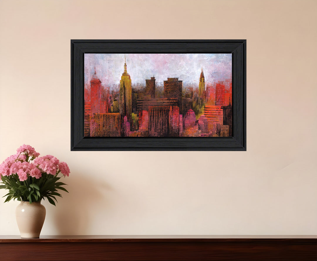 NYC Skyline 2 Black Framed Print Wall Art