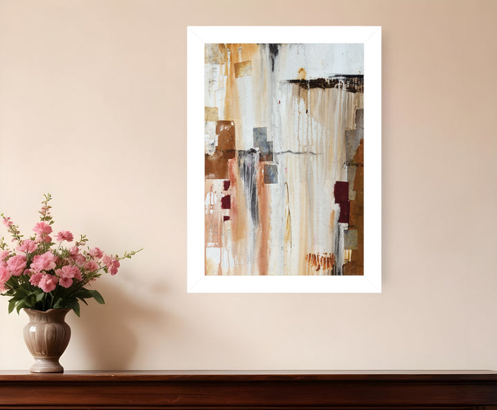 Falling Blocks 1 White Framed Print Wall Art