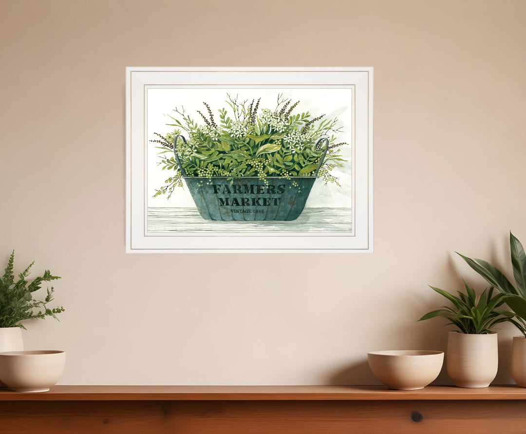 Farm Market White Framed Print Wall Art