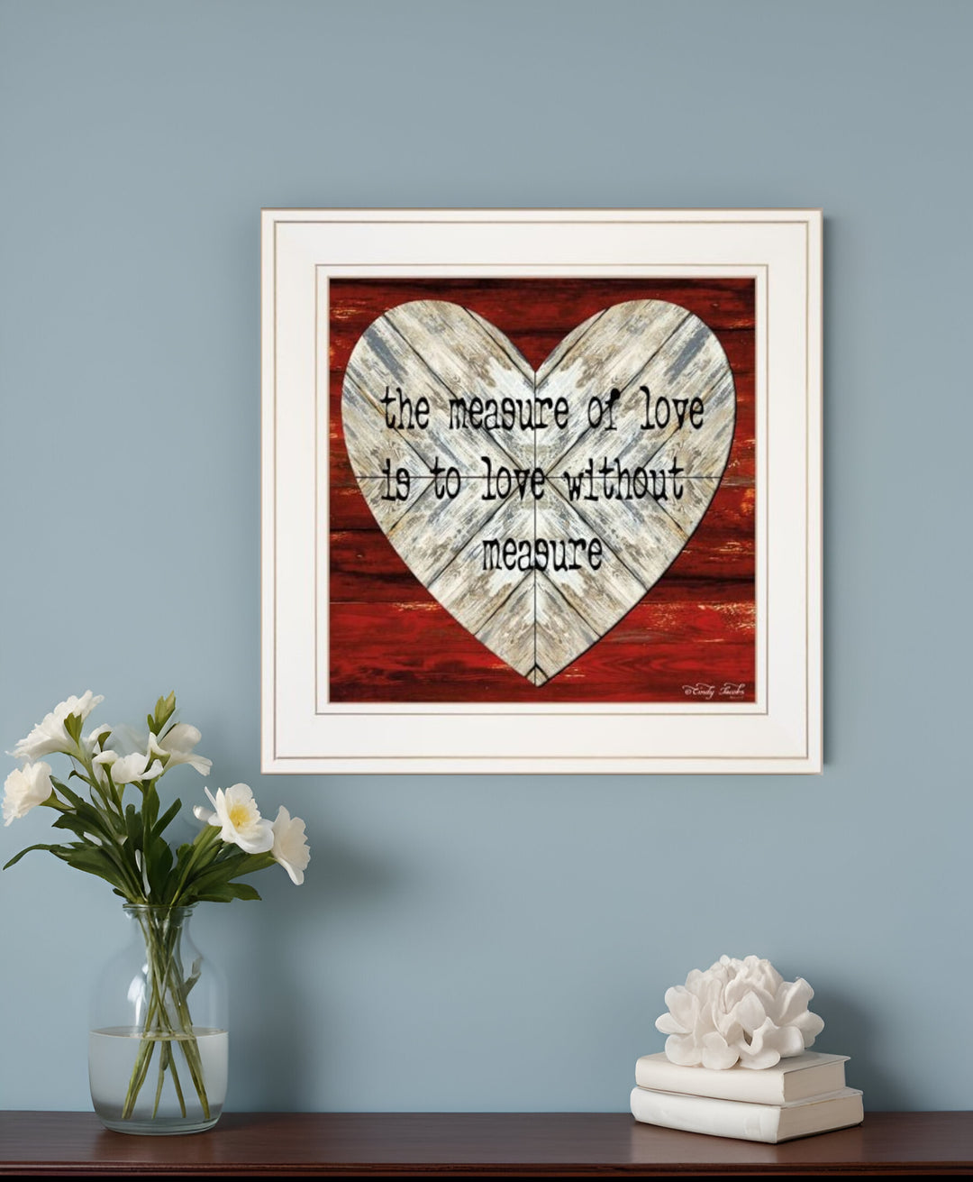 Measure of Love 1 White Framed Print Wall Art