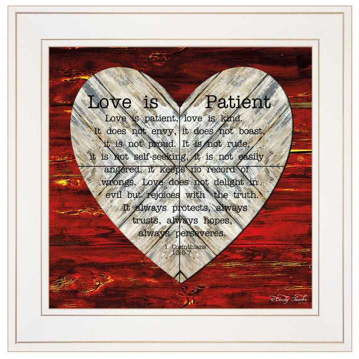 Love is Patient 1 White Framed Print Wall Art