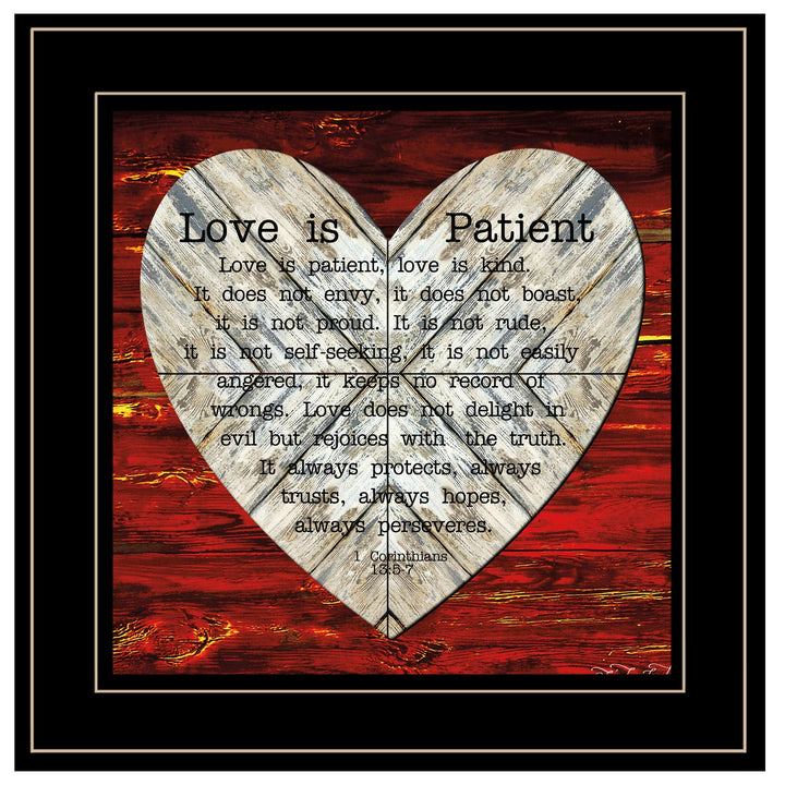 Love is Patient 2 Black Framed Print Wall Art