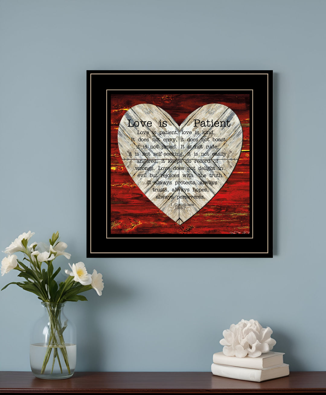 Love is Patient 2 Black Framed Print Wall Art