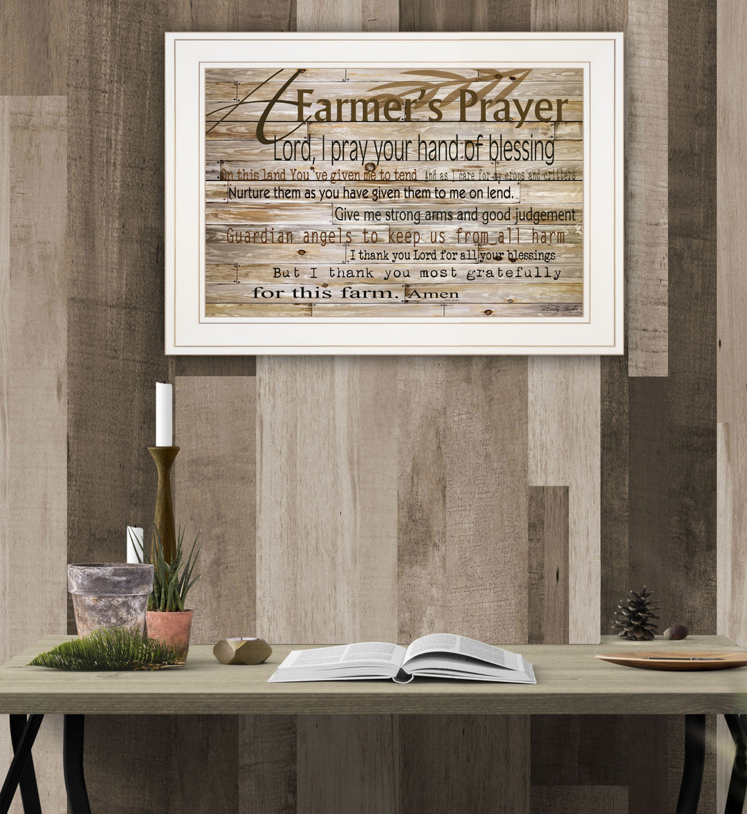 A Farmers Prayer 1 White Framed Print Wall Art