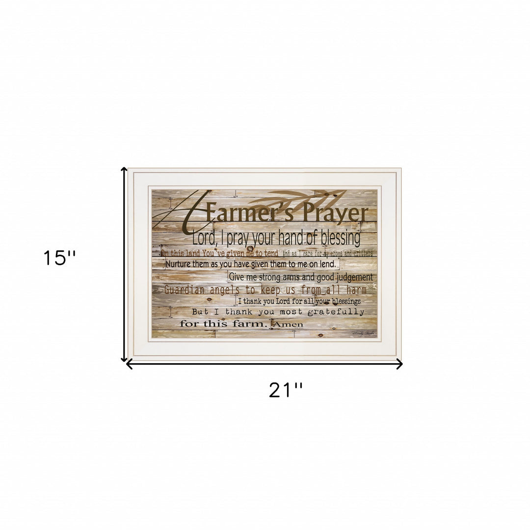 A Farmers Prayer 1 White Framed Print Wall Art