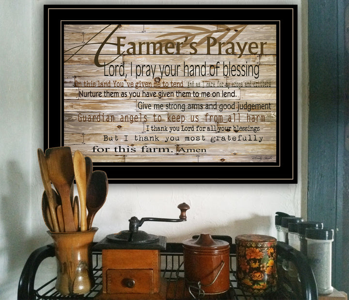 A Farmers Prayer 2 Black Framed Print Wall Art