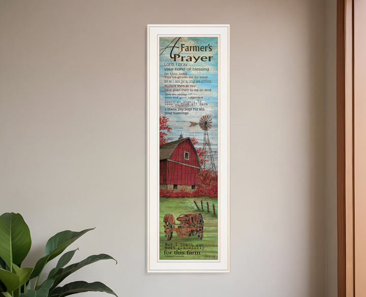 Farmers Prayer 1 White Framed Print Wall Art