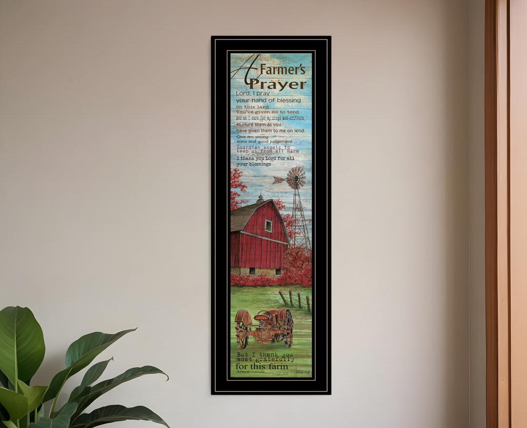 Farmers Prayer 2 Black Framed Print Wall Art