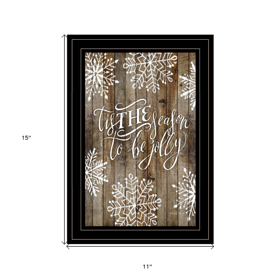 Tis the season Snowflakes 2 Black Framed Print Wall Art