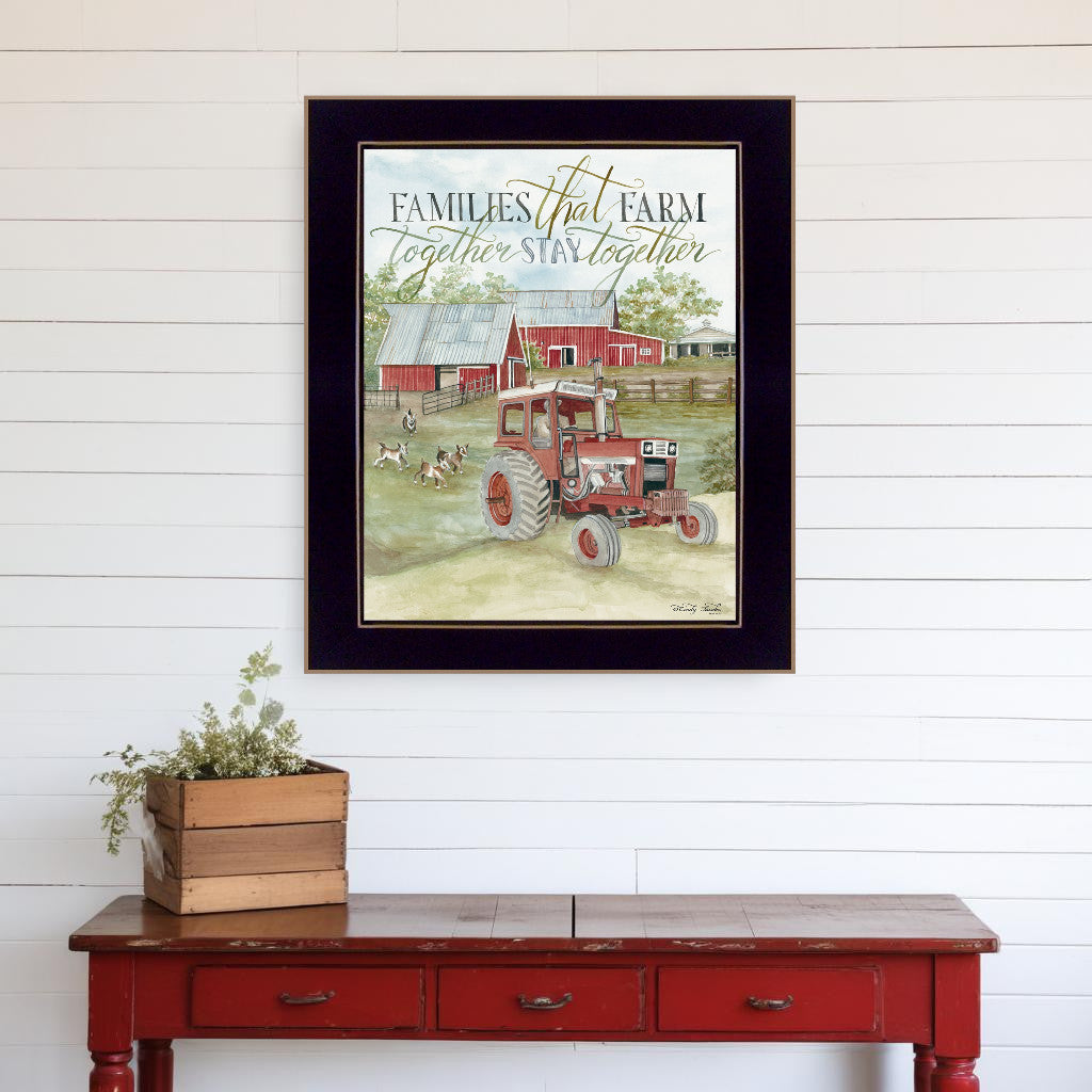 Families That Farm Together Stay Together Black Framed Print Wall Art