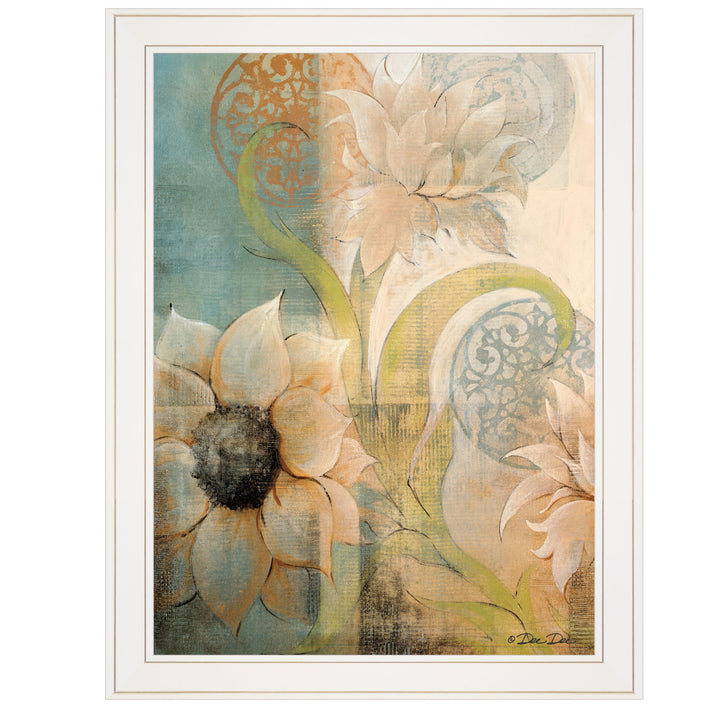 Meandering Flowers I 1 White Framed Print Wall Art