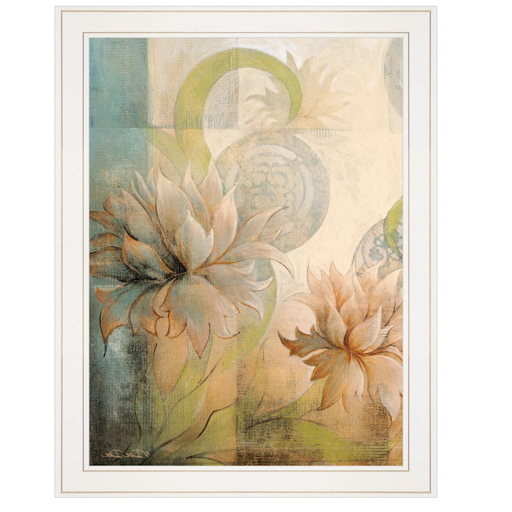 Meandering Flowers II 1 White Framed Print Wall Art