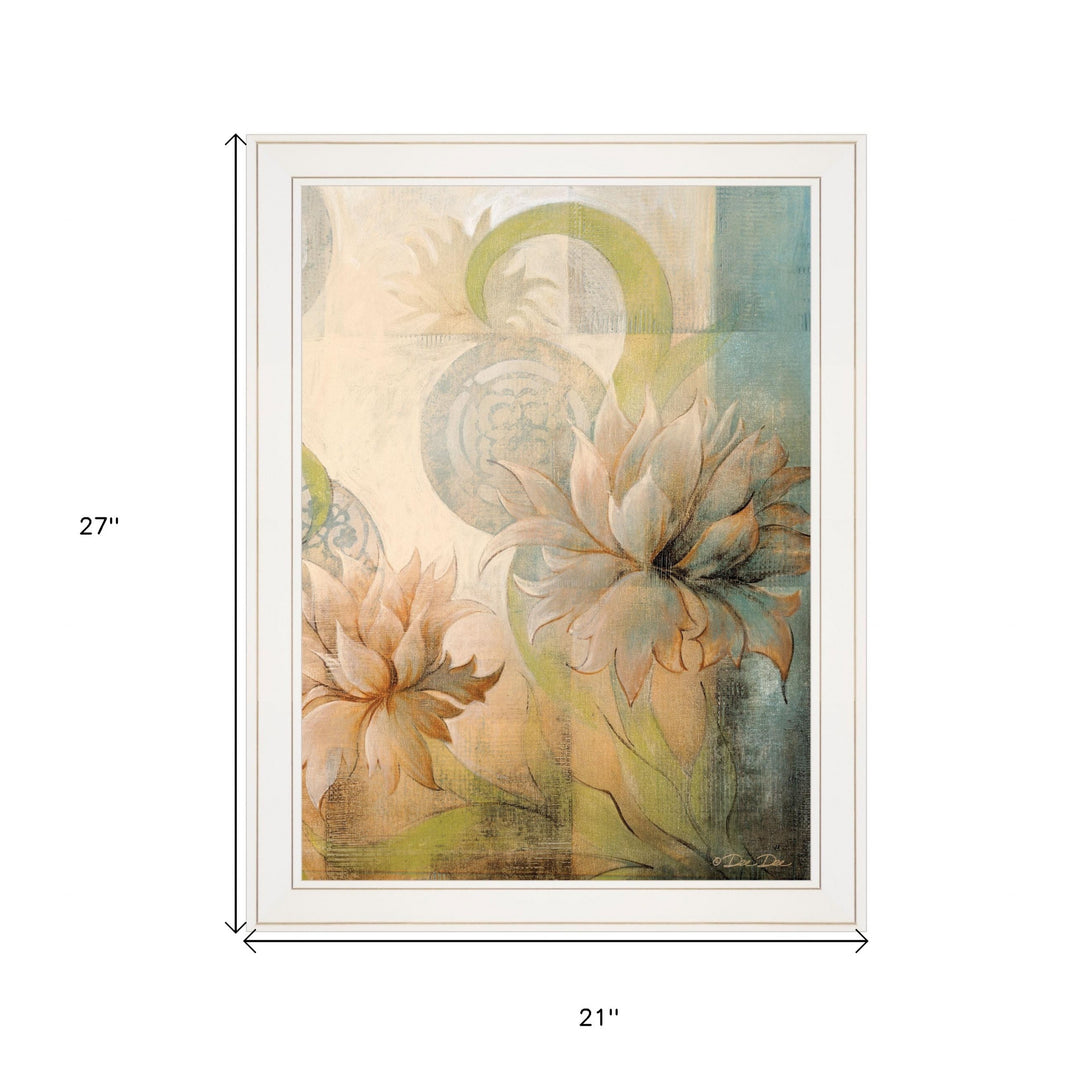 Meandering Flowers II 1 White Framed Print Wall Art