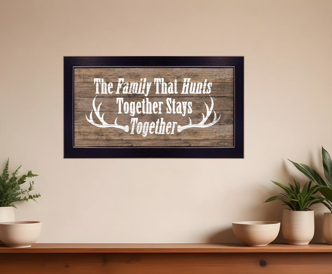 The Family that Hunts Black Framed Print Wall Art