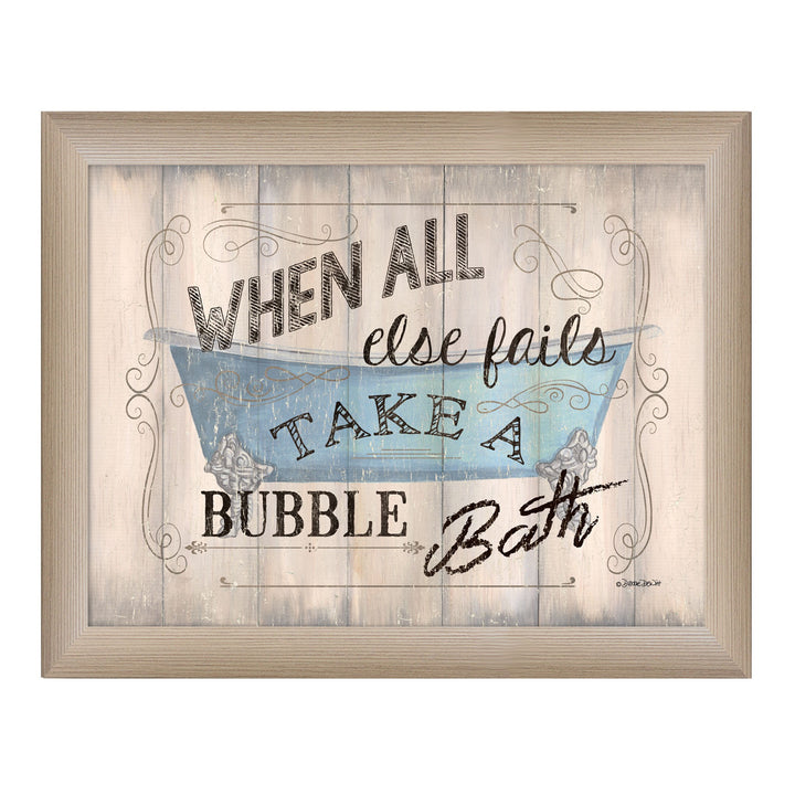 Take a Bubble Bath 1 Brown Framed Print Bathroom Wall Art