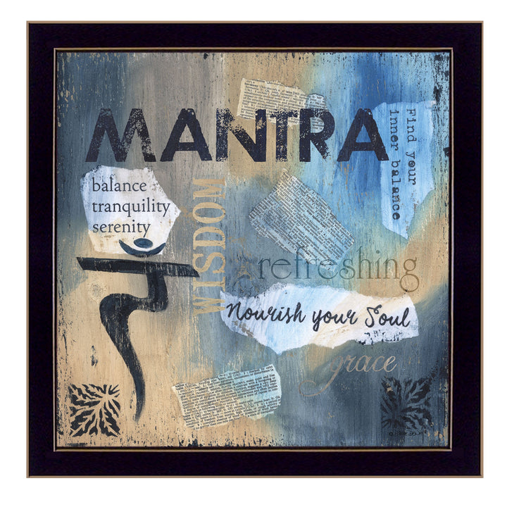 Yoga Series Mantra Black Framed Print Wall Art