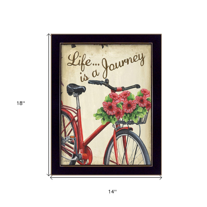 Life is a Journey 1 Black Framed Print Wall Art