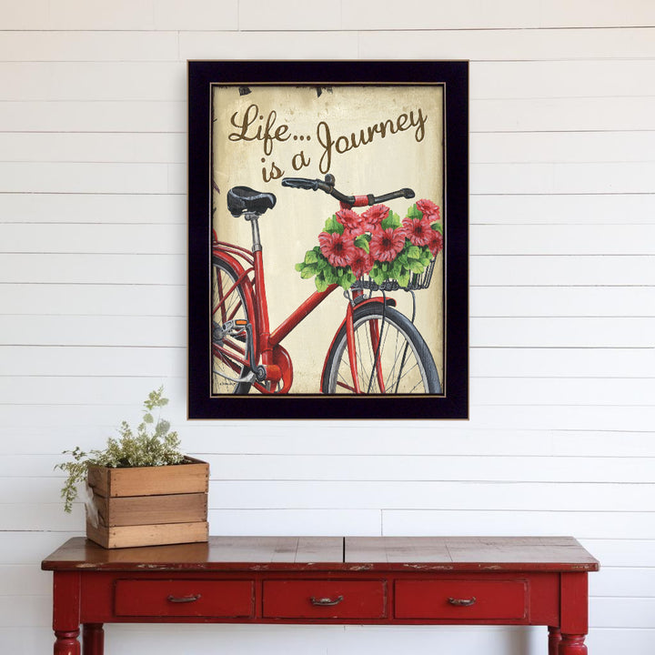 Life is a Journey 1 Black Framed Print Wall Art