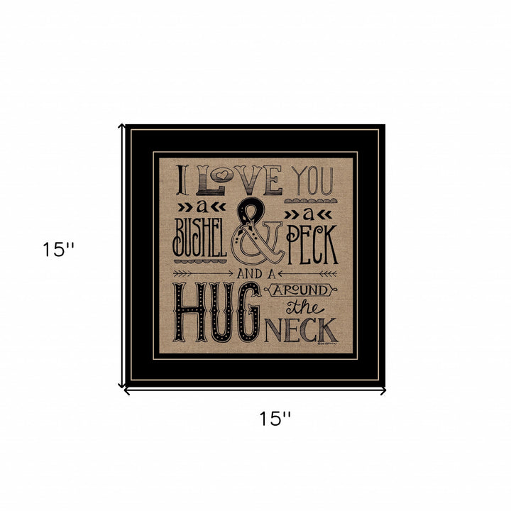 Hugs Around the Neck 2 Black Framed Print Wall Art