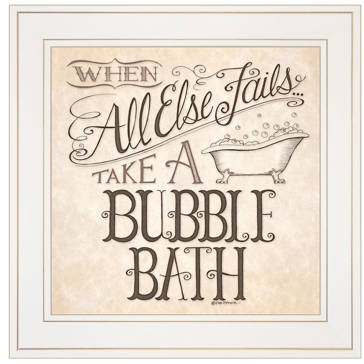 When All Else Fails 2 White Framed Print Bathroom Wall Art