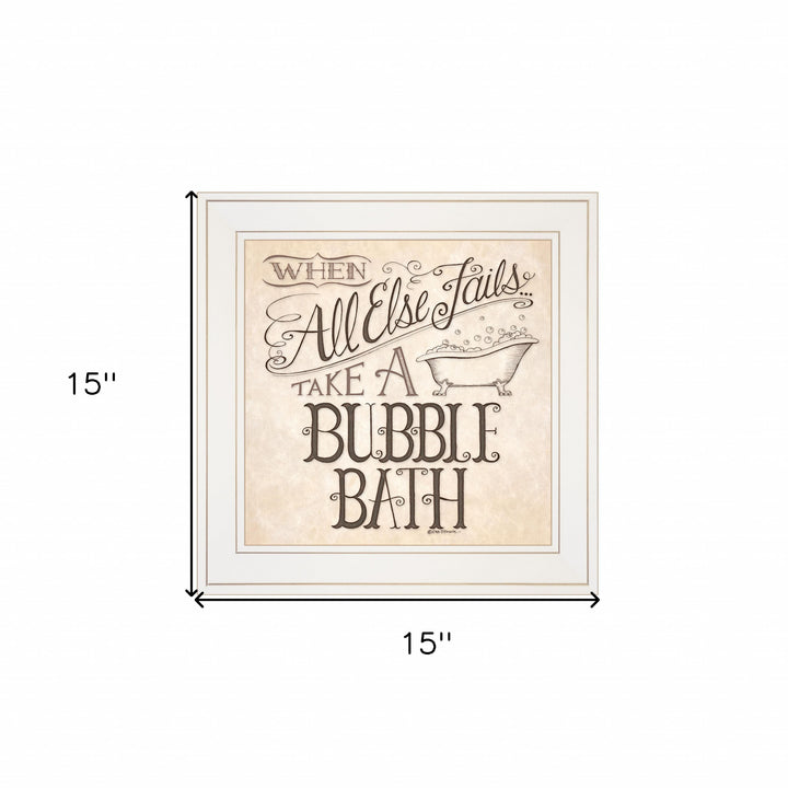 When All Else Fails 2 White Framed Print Bathroom Wall Art