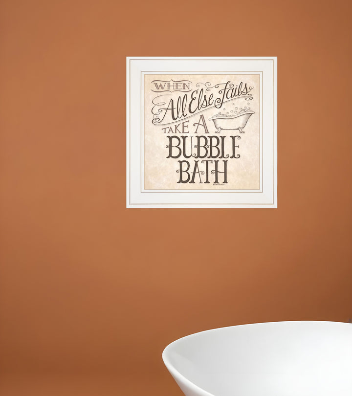 When All Else Fails 2 White Framed Print Bathroom Wall Art