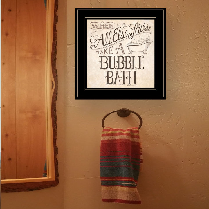 When All Else Fails 3 Black Framed Print Bathroom Wall Art