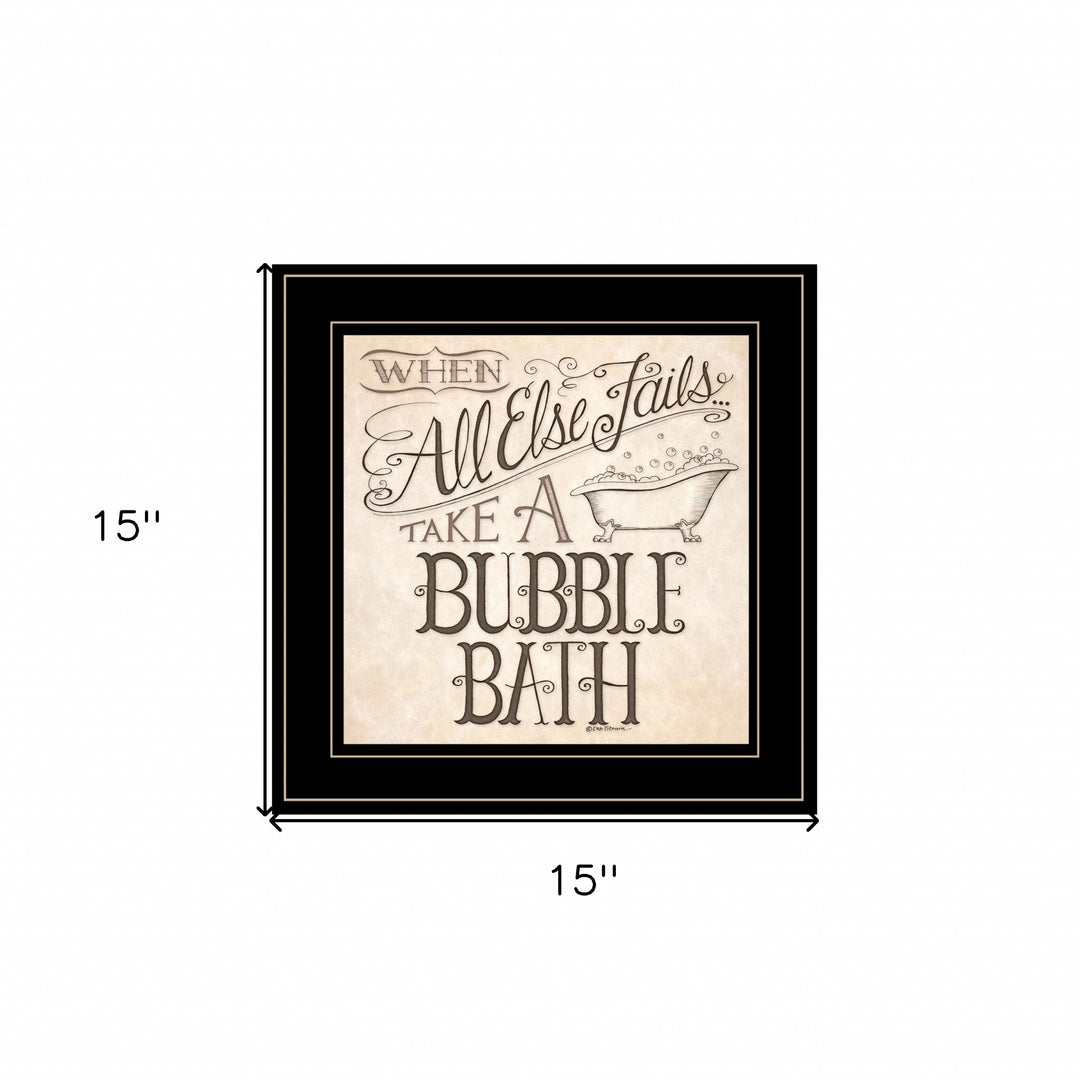 When All Else Fails 3 Black Framed Print Bathroom Wall Art