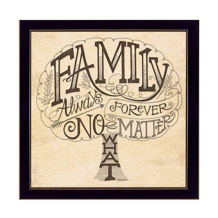 Family Always and Forever Black Framed Print Wall Art