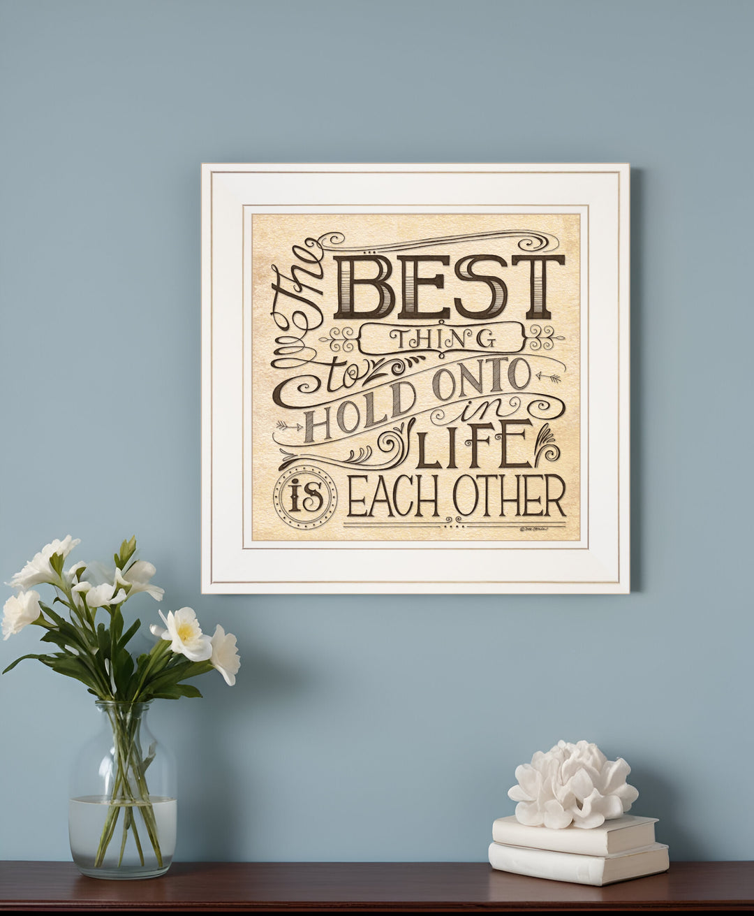 Each Other 2 White Framed Print Wall Art