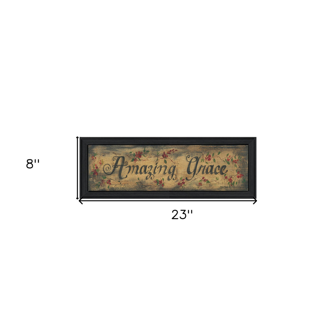 Amazing Grace Floral Black Framed Print Wall Art