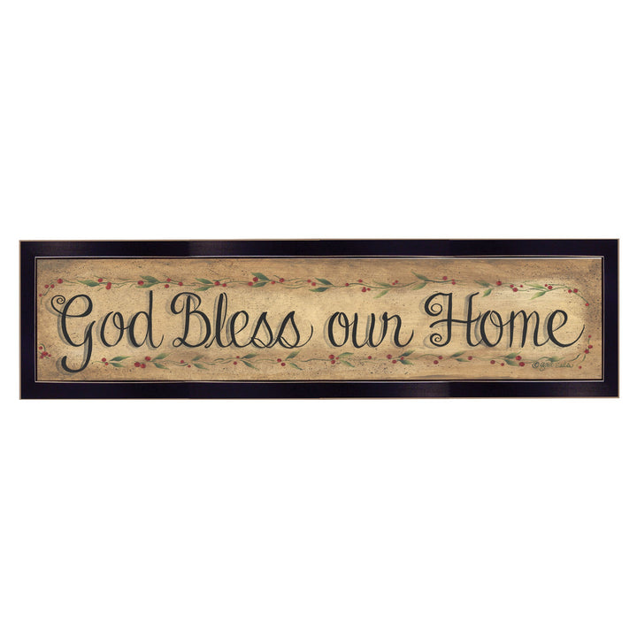 God Bless Our Home 1 Black Framed Print Wall Art