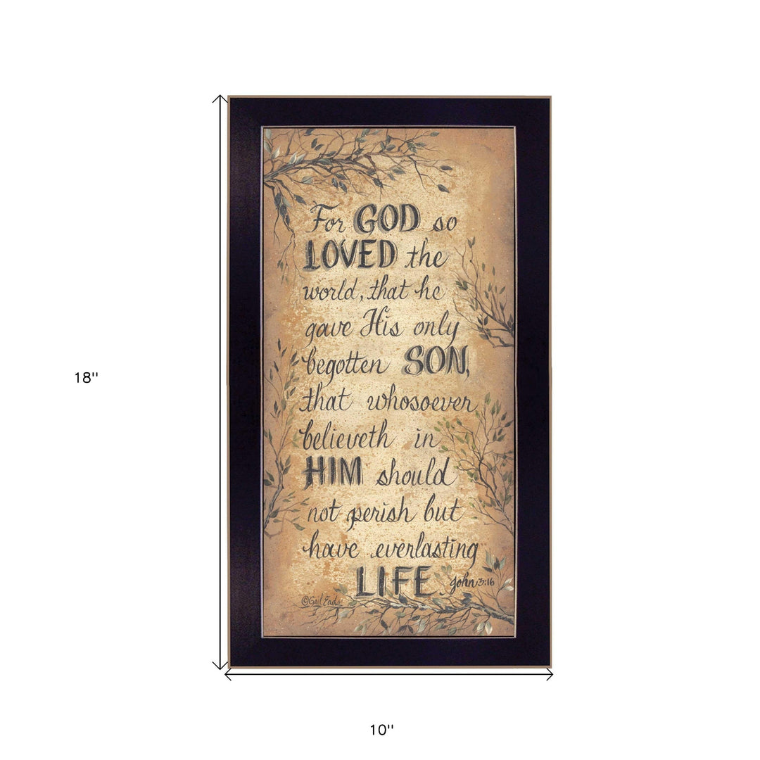 For God So Loved Black Framed Print Wall Art