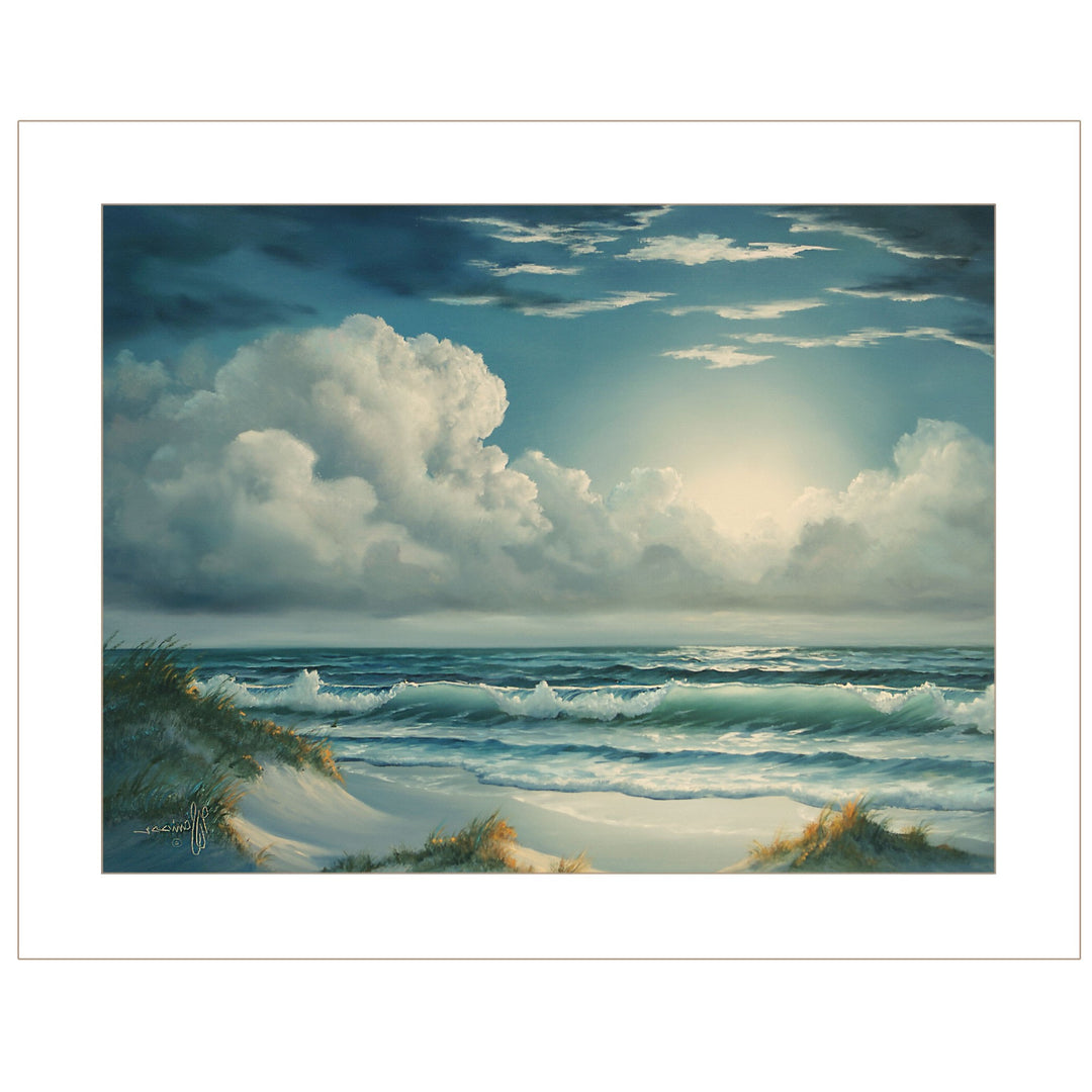 Moon Glow 1 White Framed Print Wall Art