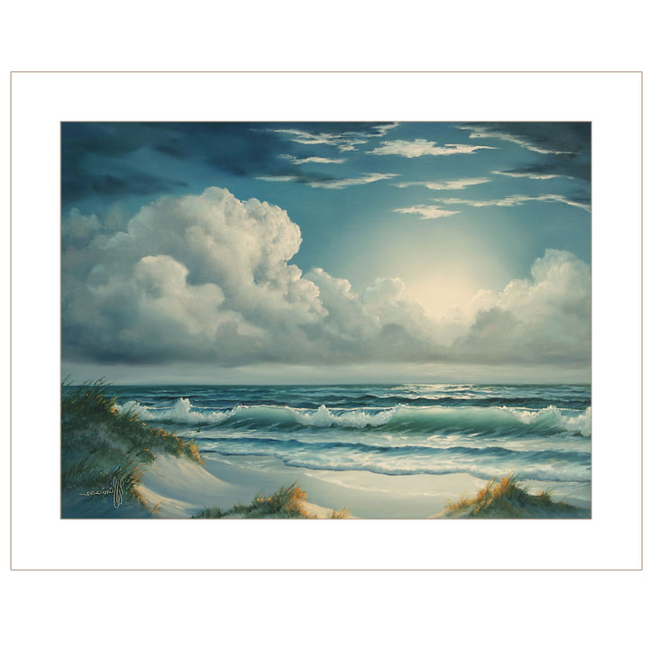 Moon Glow 1 White Framed Print Wall Art