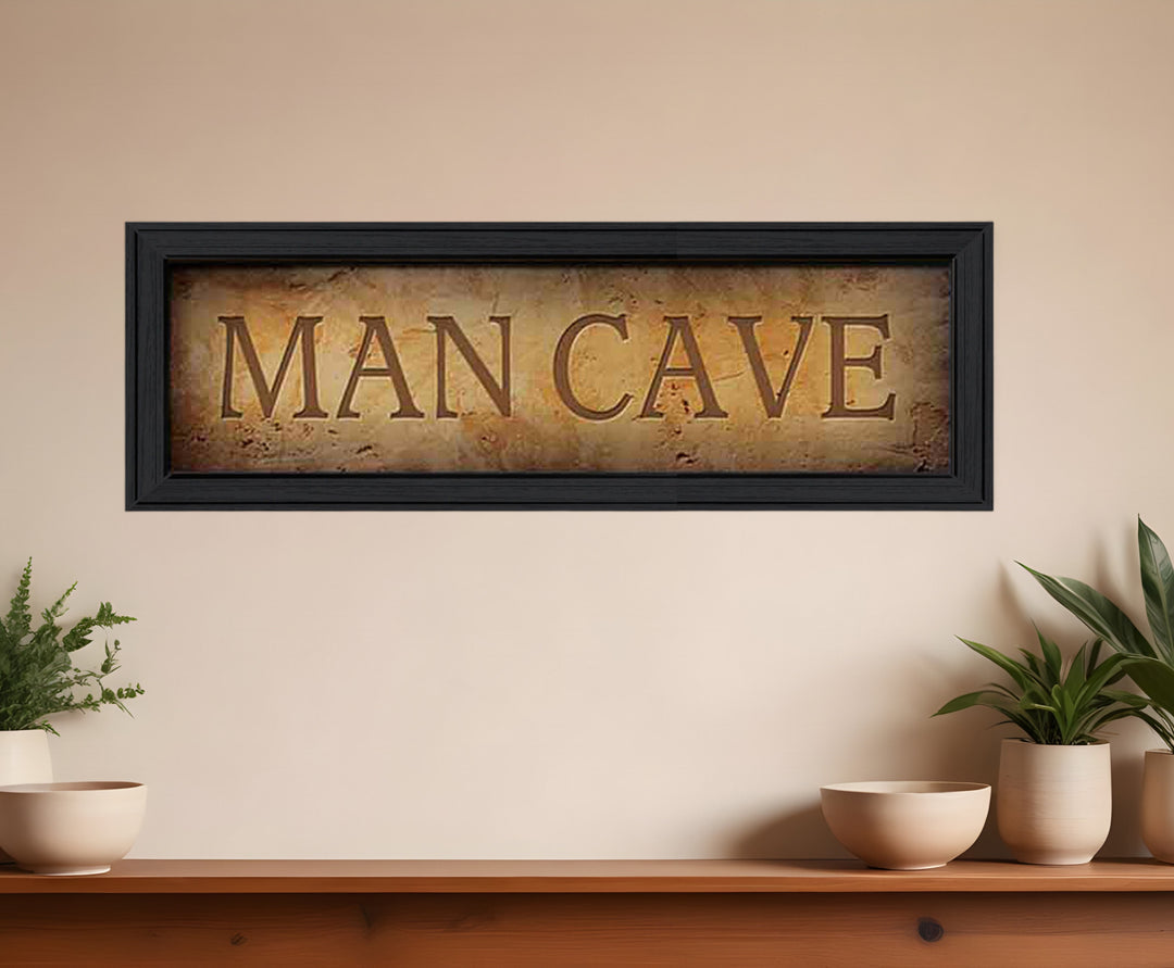 Man Cave 2 Black Framed Print Wall Art