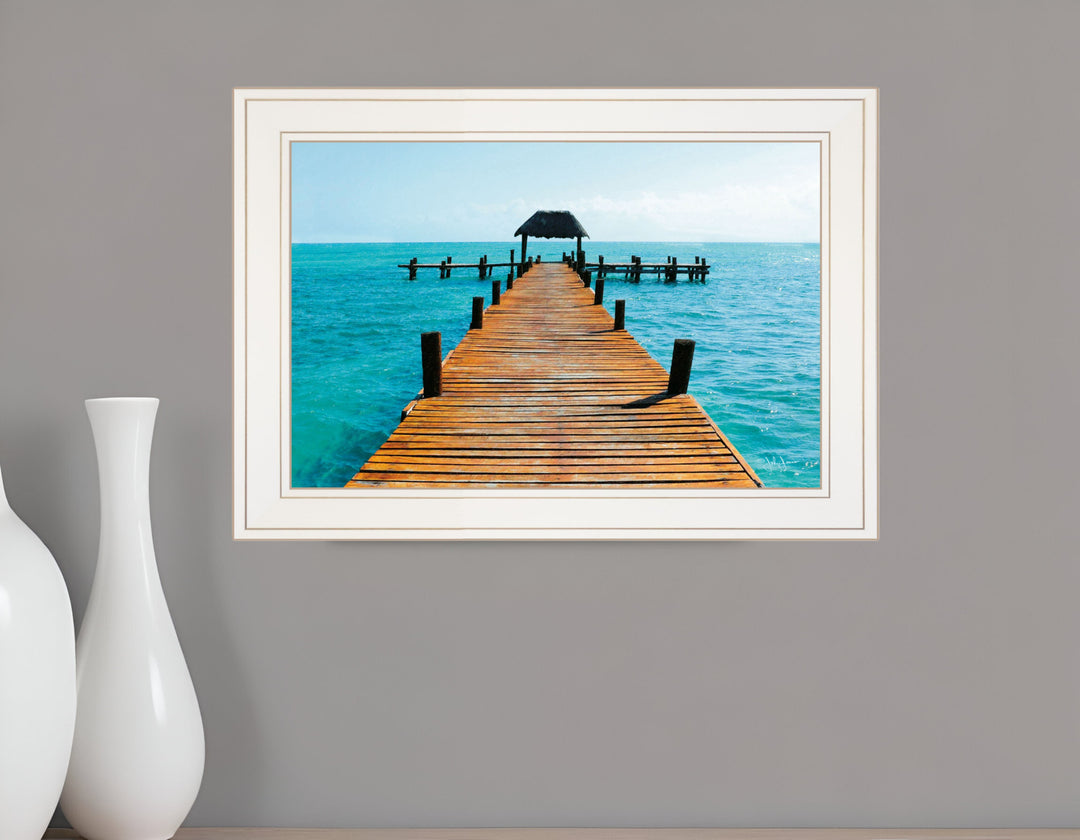 Pier White Framed Print Wall Art