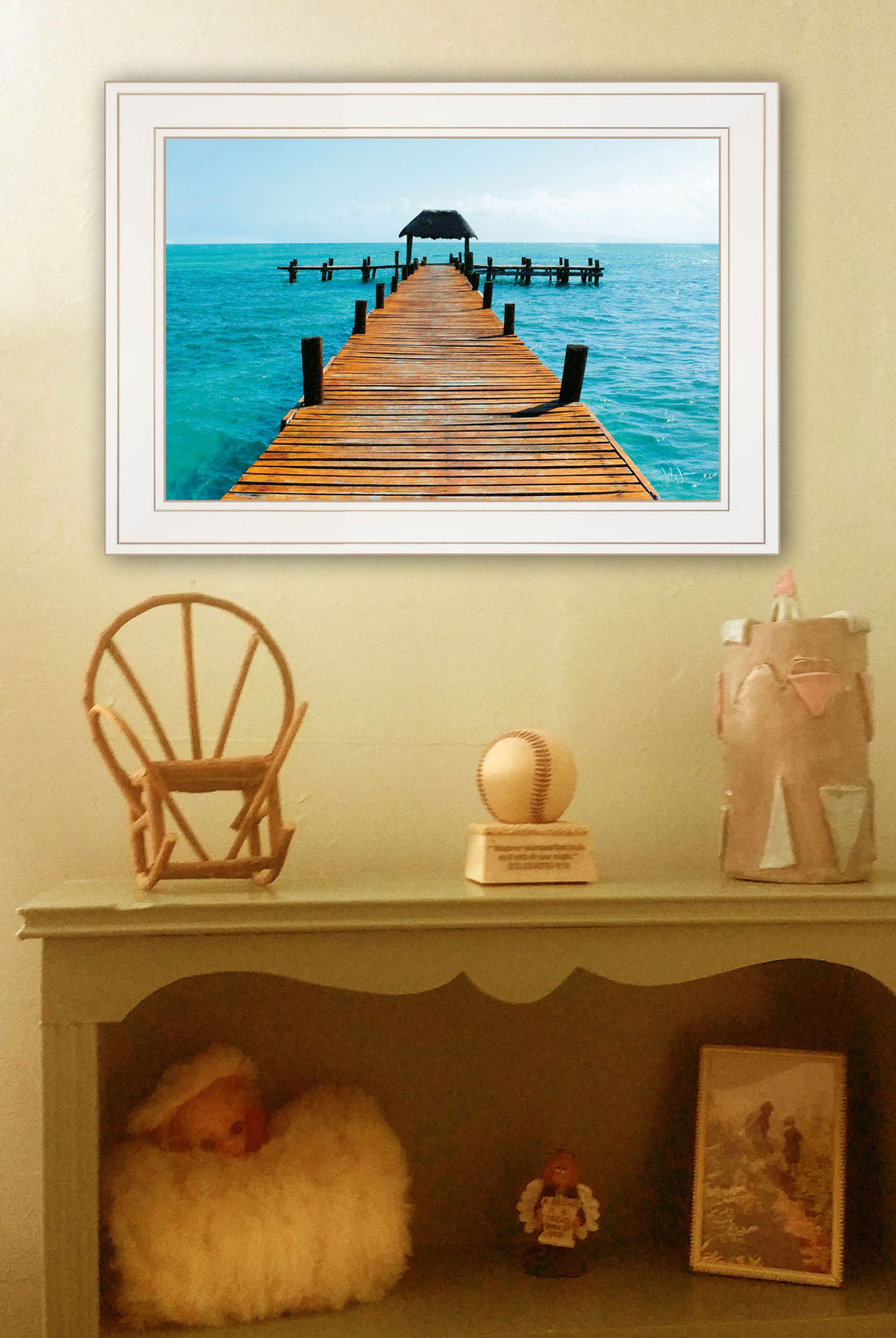 Pier White Framed Print Wall Art