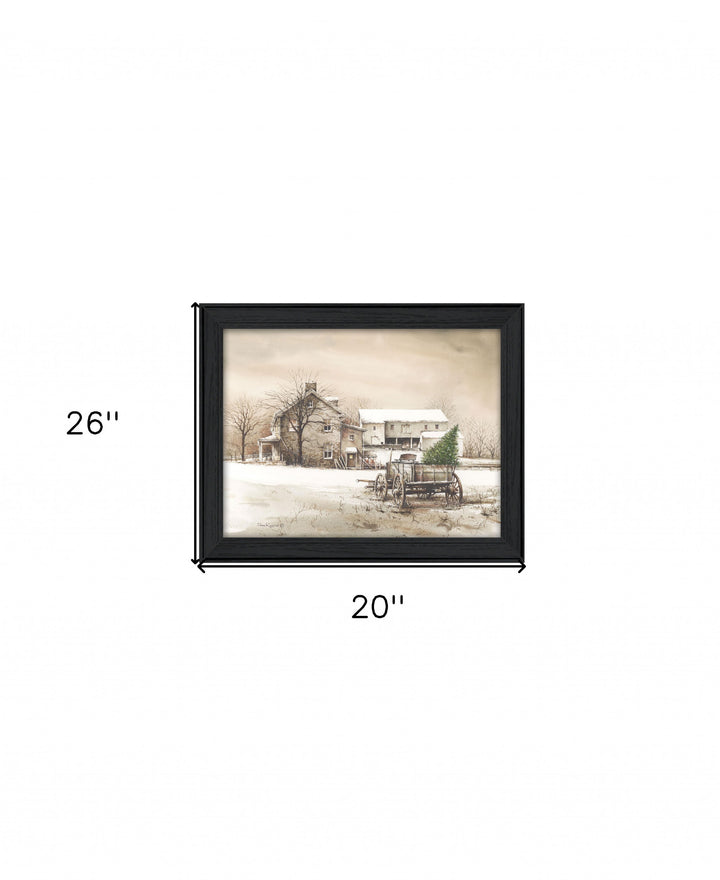 Bringing Home the Tree 1 Black Framed Print Wall Art