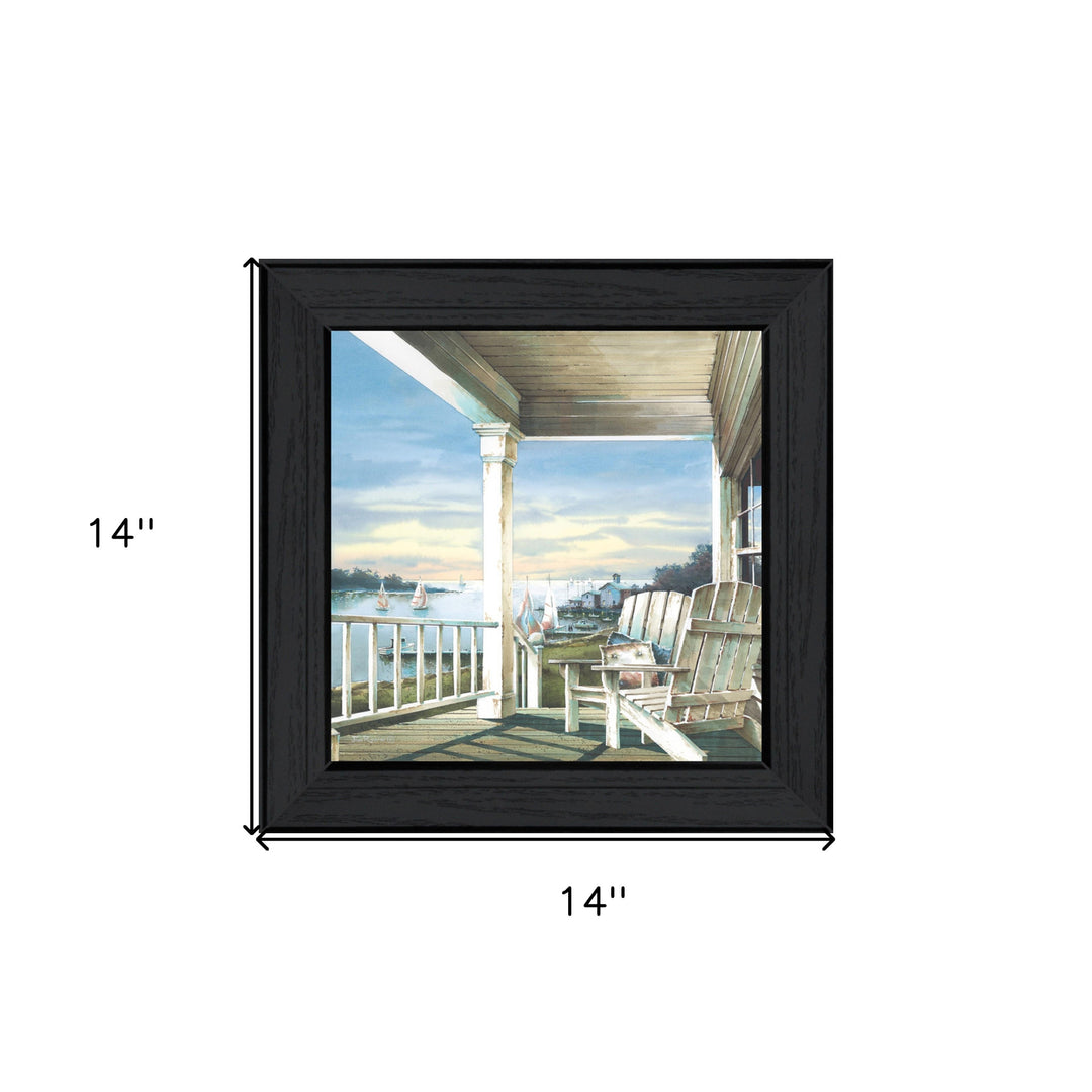 Front Porch Coastal Sunset Black Framed Print Wall Art