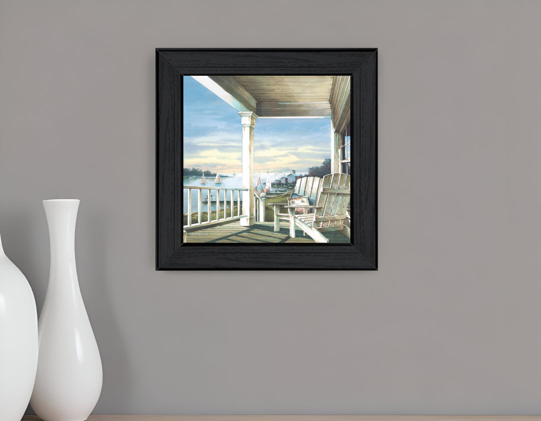 Front Porch Coastal Sunset Black Framed Print Wall Art