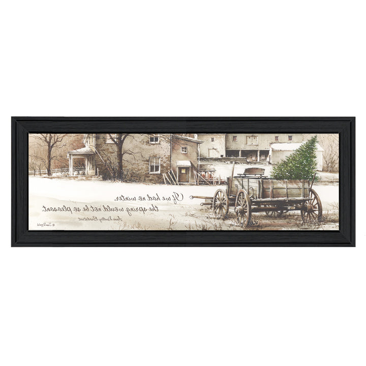 Winter Black Framed Print Wall Art