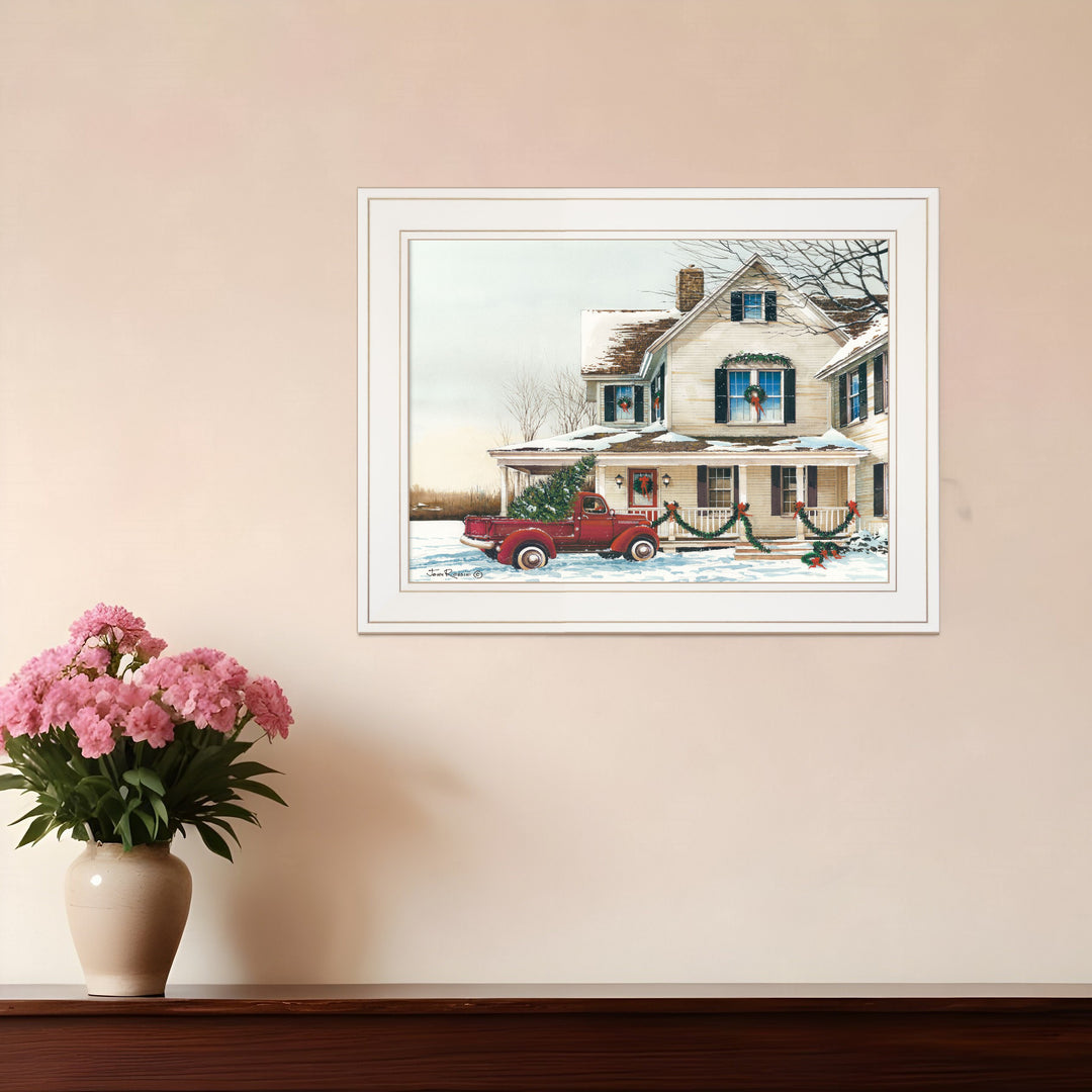 Preparing for Christmas 1 White Framed Print Wall Art