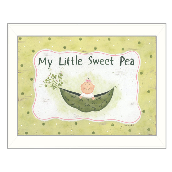 My Little Sweet Pea White Framed Print Wall Art